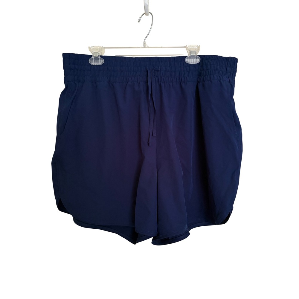Lands End Women Navy Blue Active Shorts XXL UPF 50 Quick Dry‎ NWT